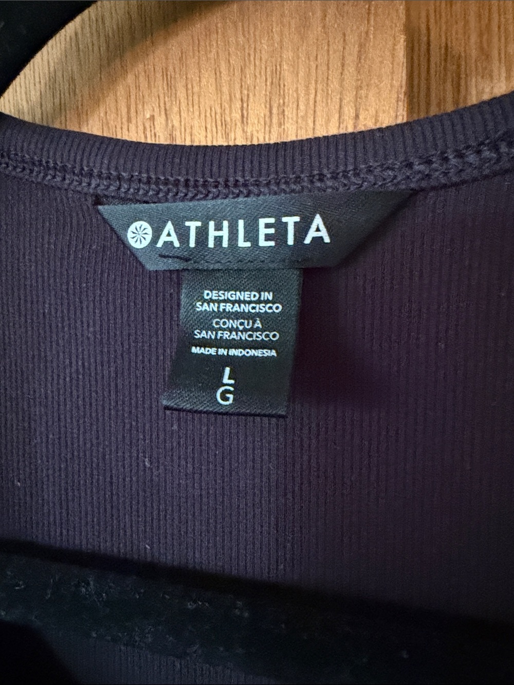 Athleta Signature Rib Black Racerback Tank-Size L - Picture 3 of 5